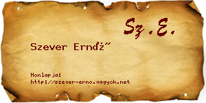 Szever Ernő névjegykártya